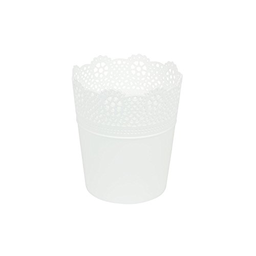 Prosper Plast Dlac140-s449 13.5 x 15.5 cm Dentelle Pot de Fleurs – Blanc