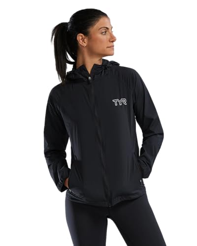Image of TYR T280111XL Womens Full Zip Wind Black XL