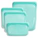 Produktbild Stasher Multipack Aqua, Zip Beutel aus Silikon, 4er-Pack mit 3 Größen, Silikonbeutel für Lebensmittel oder Utensilien, wiederverwendbare Gefrierbeutel