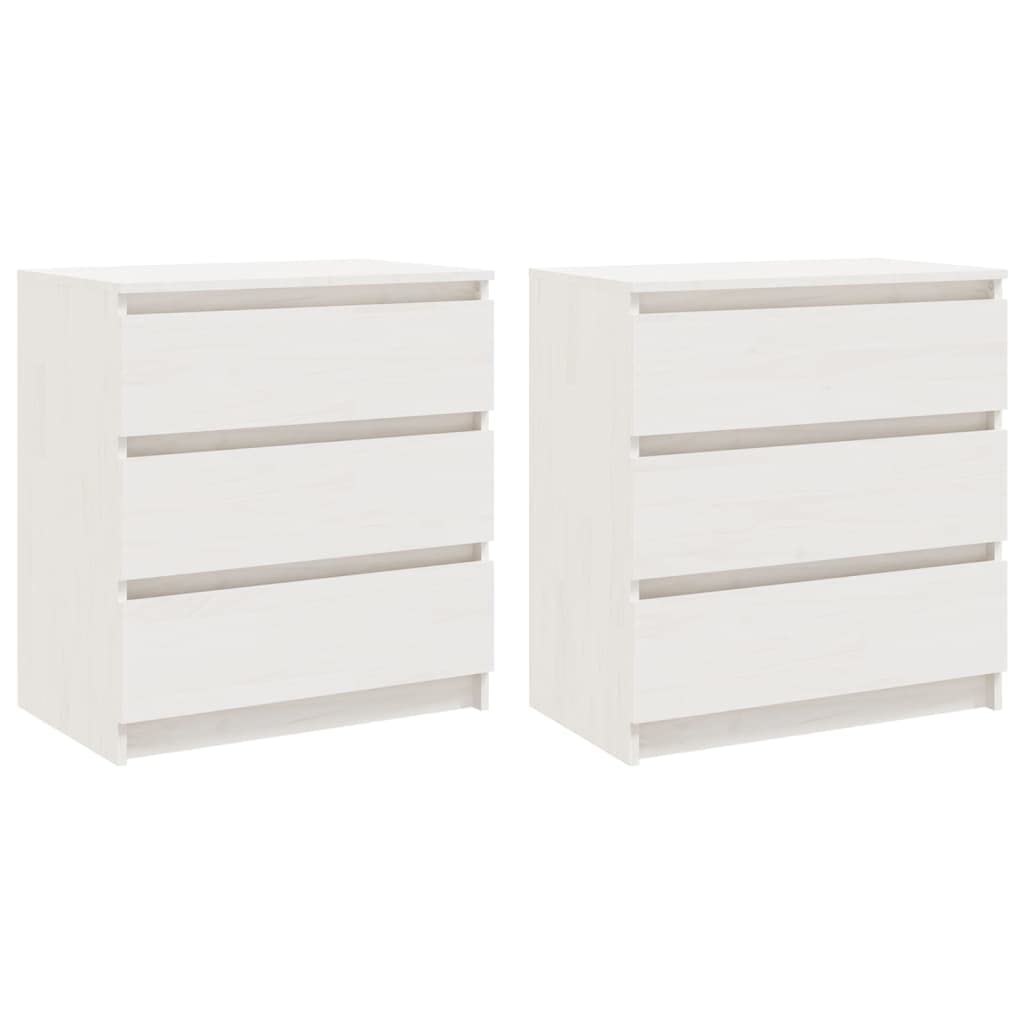Mesillas de noche 2 unidades de madera maciza de pino 60 x 36 x 64 cm con 3 cajones, mesita de noche estrecha moderna minimalista para dormitorio, espacio de almacenamiento y organización