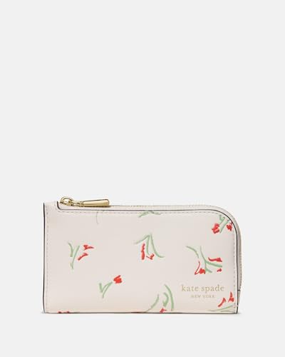 Image of kate spade new york Devin I Love You Script Embossed Leather Small Slim Bifold Wallet