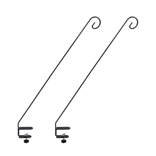 Generic Gancho de Cubierta con Abrazadera de 2 Piezas para Comederos de Pájaros, Linternas, Campanillas de Viento, Colgador de Cubierta Resistente para Plantas Colgantes, Hierro Ajustable y