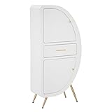 Matière : MDF Paris Prix Armoire 2 Portes Design Venus 133cm Blanc & Or