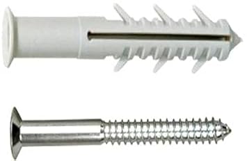 ICFS Nylon Fixing Plug with Screw (White) - 10 x 140 mm - Pack of 5 | Heavy-Duty Wall Anchors for Secure Mounting