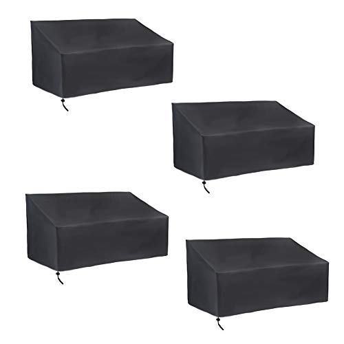Chihen 2/3/4 Seater Bench Cover, Anti-UV/Anti-Wind Garden Bench Cover, Waterproof Patio Bench Cover Durable Patio Furniture Cover For Bench Loveseat Sofa 210D Oxford Cloth - Black