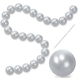 Teyva Daily 100 Pcs Quick Link Pearl Ball Garland Pits 2.2 Inch Silver Pearl Ball Decoration Chain for Wall Arches Chains Birthday Party Wedding Anniversary Graduation Arch Party Decor