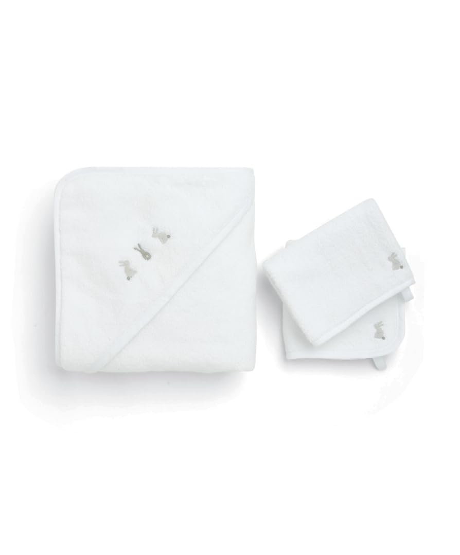 Mamas & Papas Baby Bath Towel Set - Cotton - Bunny