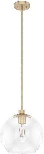 Hunter - Xidane 1 luz Alturas Gold, lámpara colgante de tamaño mediano, regulable, estilo moderno de mediados de siglo, en forma de globo, para