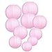 LIHAO Papier Laterne Pink Lampions rund Lampenschirm Hochzeit Dekoration Papierlaterne - (Verschiedene Größen)(10er Packung)