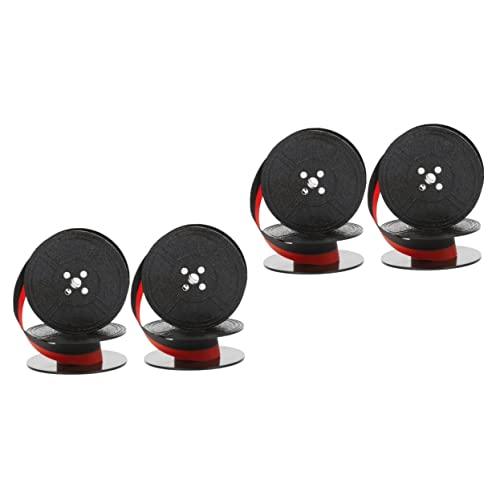 Tofficu Lot De 4 Rubans Pour Machine à écrire - Ruban De Soie Noir - Calculatrice Mécanique à Double Bobine - Accessoires De Rechange Pour Calculatrice - Bobine De Ruban