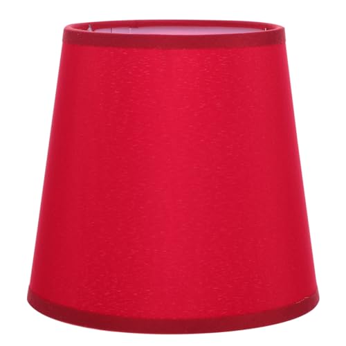 Toddmomy Red Cloth Lamp Shade 5.90X5.90X5.51In Small Round Light Cover for Table Floor and Ceiling Lamps Decorative Warm Lighting Accessory