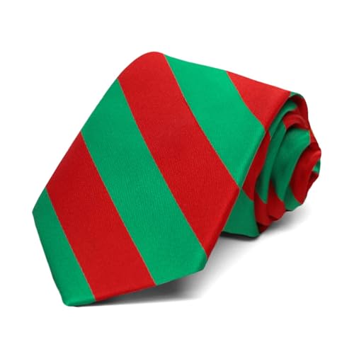 tiemart Boys' Neckties for 8 to13 years old (Red and Green)