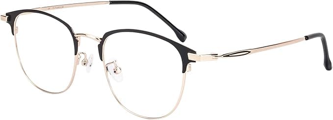 HOKETOP Blue Light Blocking Glasses for Men Anti-Fatigue Computer Monitor Gaming Glasses Prevent Headaches Glasses (Rectangle Silver/Black)