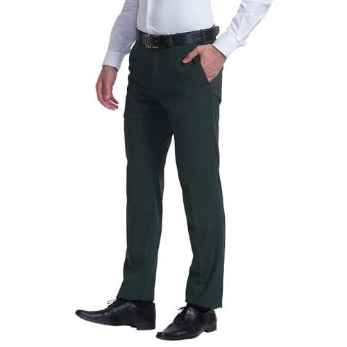 Image of Raymond Slim Fit Poly Viscose Blend Structure Pattern Flat Front Formal Trouser