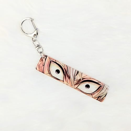 Image of Dem-on Slayer Anime Acrylic Glowing Eyes Keychain | Luminous Eye Glow Key Ring | Premium Otaku Accessory for Bags, Bikes, Cars, Backpacks & Key Holder