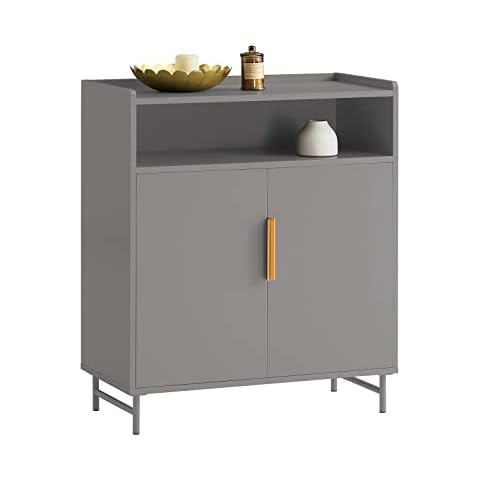 SoBuy FSB73-HG Sideboard Küchenschrank Kommode Lowboard TV-Schrank Flurschrank Buffet Aufbewahrungsschrank Schuhschrank Beistellschrank Grau BHT ca Cover