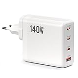 140 W (4-in-1) USB C Ladegerät, GaN Fast PD 140 W, 100 W, 65 W, 45 W, Steckerladestation mit Mehreren Anschlüssen für MacBook Pro/Air, Dell XPS Laptop, iPad/Pro, iPhone, Samsung, Galaxy Phone