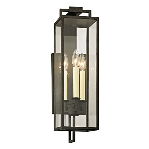 Troy Lighting Beckham 3-Light Wall Sconce | Forged Iron Finish | Made of Hand-Worked Iron...