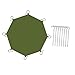 Yiju Octagonal Tent Ground Sheet for Camping and Backpacking, with 8 Ground Nails