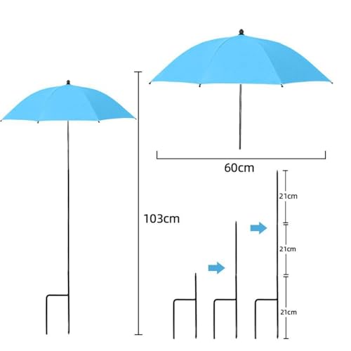 Parasol plegable de metal con estaca para flores en jardín y patio 6