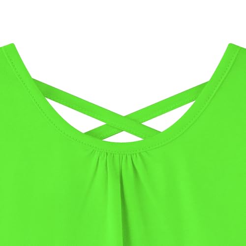 Noomelfish Girls Criss Cross Back Tank Tops Soft Jersey Cotton Sleeveless Shirts (3-12 Years)3