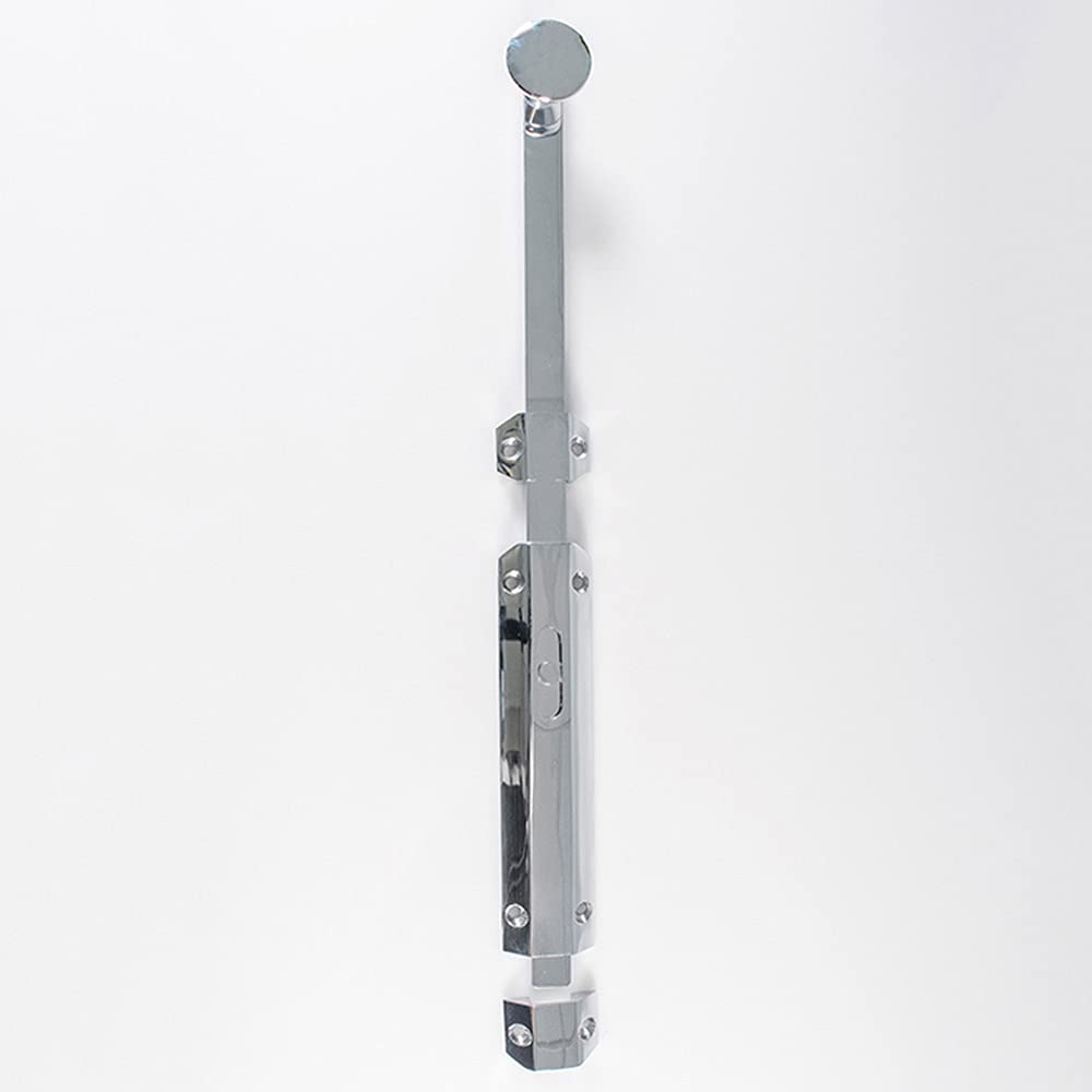 Loops Polished Chrome Extended Surface Mounted Flat Door Bolt Lock - 355 X 36Mm - | Sliding Security Barrel Bolt - Heavy Duty Secure Sliding Latch - Door/Gate Wall Mounted Lock