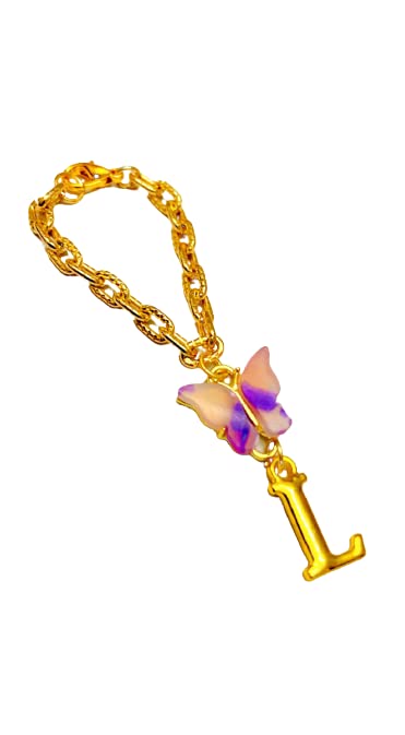Morel Sturdy Rose Gold Watch Charm of Pink and Purple Butterfly and L Initial Diamond Alphabet Pendant, Watch Charm, Watch Accessories, Giftable for Wife, Sister or Friends Pack of 1 (B0B1PFNNCL) Amazon Price History, Amazon Price Tracker
