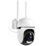 Suloron 2K Security Camera Outdoor Wireless 2.4G & 5G WiFi with Cable, 360° PTZ CCTV Camera 24/7 Recording with Detection Motion Tracking, Color Night Vision, 2-Way Audio, IP66
