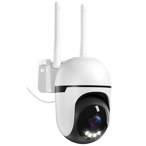 Suloron Cámara Vigilancia WiFi Exterior 2K 3MP, 360° PTZ, 2.4G y 5G WiFi, Grabación 24/7, Seguimiento Automático, IP66, Visión Nocturna a Color, Audio Bidireccional, Detección de Movimiento