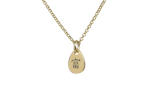 Collier Pendentif Poire et Kanji personnalisé, une création d'orfèvrerie d'inspiration nippone