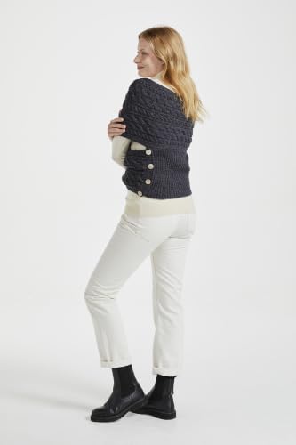Image of Aran Woollen Mills Corrib Crossover Merino Aran Wrap - 100% Merino Wool - Made in Ireland