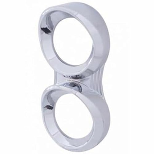 Technical Precision Replacement for Peterbilt 352 Year 1979 Chrome 2 Gauge Vertical Cluster Cover with Visor