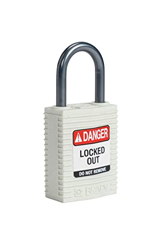 Image of Brady CPT-WHT-25AL-KD SafeKey Padlock, White, 2.6 in H x 1.25 in W x 0.75 in D