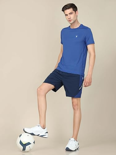 Image of TECHNOSPORT Men's 100% Polyester Slim Fit Solid Short Sleeve T-Shirt for Gym, Workout, Sports and Regular Use - Pack of 2