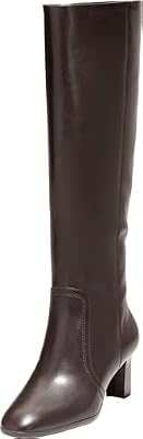 Cole Haan Women's Grand Ambition 2.0 Autumn Boots, Dark Chocolate Leather/Dark Brown Stack, 5-B US