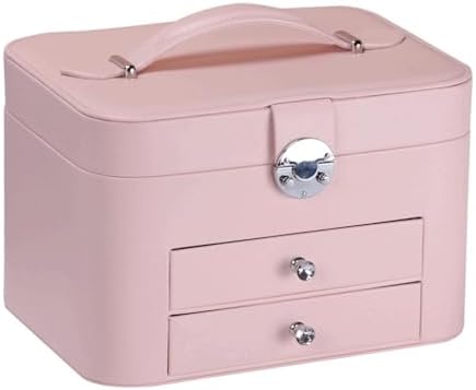 Large Capacity Portable Jewelry Storage Box Rings Earrings Jewelry Box Handheld with Lock (E 24.5cm) image 2