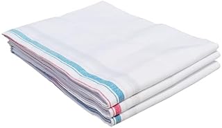 Best Buy Pure Cotton White Lungies for Men, Size-2.25 Meters “Set of 1”. Price In India