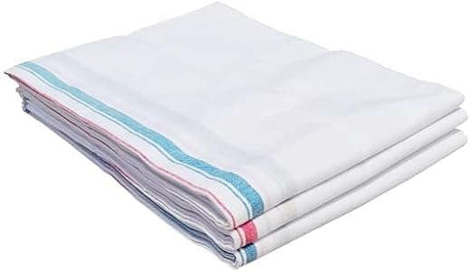 Best Buy Pure Cotton White Lungies for Men, Size-2.25 Meters “Set of 1”.