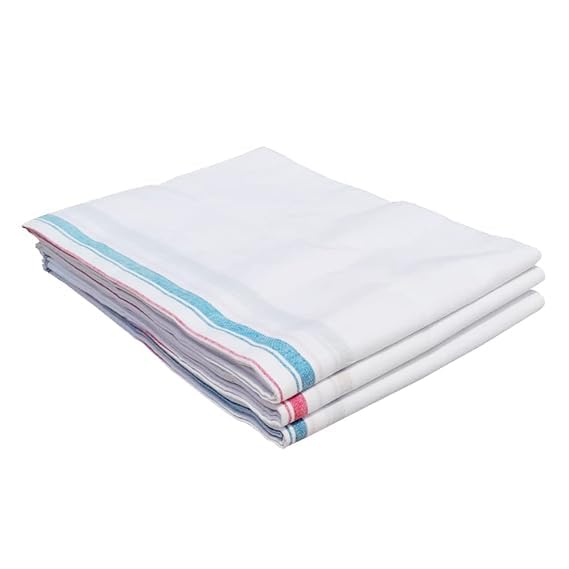 Best Buy Pure Cotton White Lungies for Men, Size-2.25 Meters “Set of 1”.-image-44
