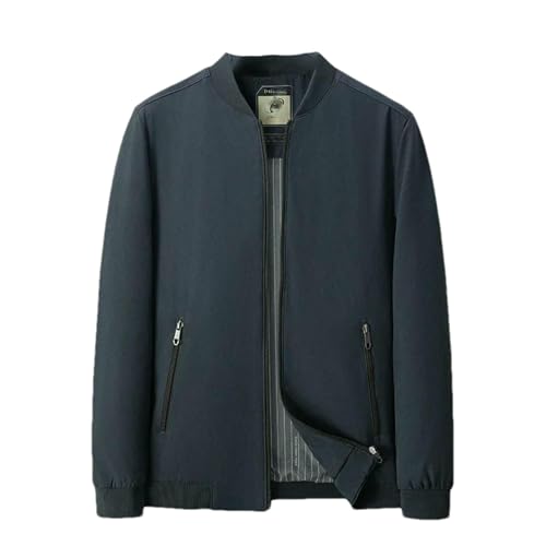 Veste d'automne bleu marine col montant homme XL coupe vent décontractée