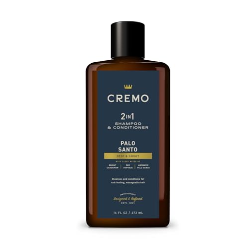 Cremo Palo Santo Barber Grade 2 n 1 Shampoo Conditioner Notes of Bright Cardamom Dry Papyrus and Aromatic Palo Santo16 Fl Oz