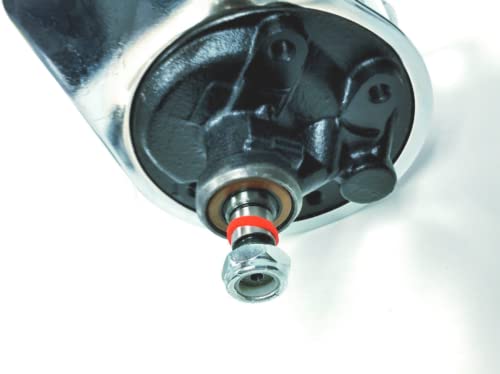 Power Steering Pump W/Bracket & Chrome Pulley, Chrome Saginaw Style, Compatible With Chevy Sbc #TOP6