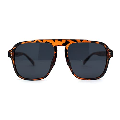 SA106 Unique Top Bridge Oversize Rectangle Racer Plastic Sunglasses