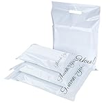ilauke 60 Stück Versandbeutel Versandtasche, 4 Größe C5 A4 B4 A3 Versandtaschen Plastiktüten mit “Thank You” Versandtaschen Selbstklebend Blickdicht und Reißfest für Kleidung Und Textilien, Weiße