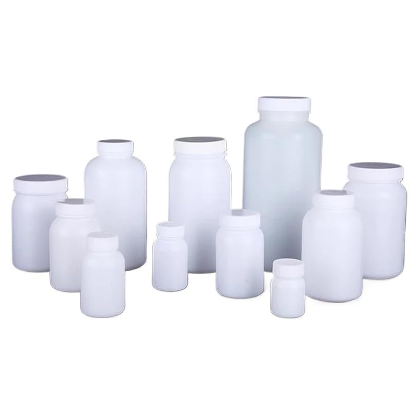 Frasco de muestra de plástico de boca ancha de 50 ml a 2000 ml, frasco de reactivo de HDPE for laboratorio (negro, 500 ml, 10 unidades)(Big 250mL 20pcs)