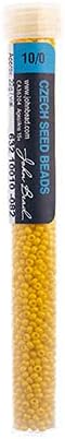 John Bead Czech Glass Seed Beads 10/0 Opaque Gold Yellow 22g Vial of DIY Jewelry Making Beads Preciosa (Jablonex)