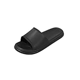 Womens Slides Casual Quick Dry Non Slip Ribbed Sandals Lightweight Non Slip Thick Sole Cushioned Pillow Slippers Black 40