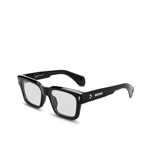 Image of MOONX Hydra S7 UV Protected Rectangular Sunglasses for Men & Women | Black PC Frame | Transparent Lens | Stylish Unisex Eyewear for Driving, Travel & Casual Outings