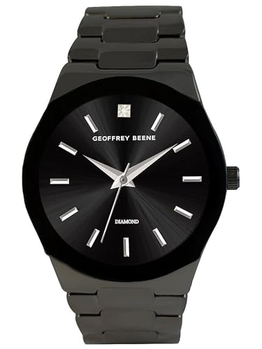 Geoffrey Beene Herren-Armbanduhr – Edelstahl-Quarz-Uhrwerk, analoge Uhr für Männer, Geschenk für Männer, formelle oder geschäftliche Freizeit, minimalistische Armbanduhren, 42 mm, Pistole / Glieder,