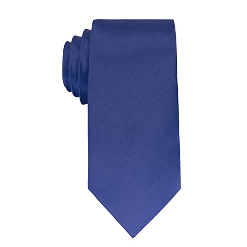 Image of Luckyvestir Mens Tie Solid Satin Neck Ties 3.15'' Formal Necktie for Wedding Business Christmas Father's Valentine's Day Gift